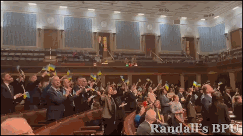 U.S. House of Representatives Give a Ukraine Flag Waving FUCK YOU to America